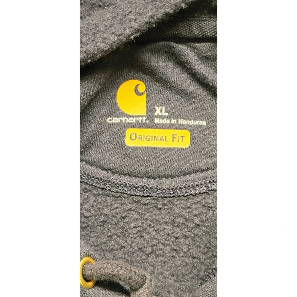 Carhartt Original Fit Hooded Sweatshirt Mens XL Navien Blue Logo Fleece - Picture 11 of 16